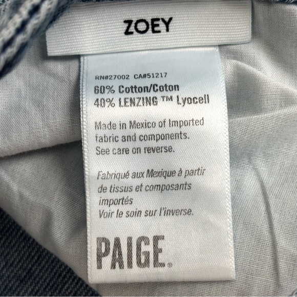PAIGE VINTAGE Zoey Rumors with Rock Hem Ankle Wide Leg Jeans--NWT--33 - Picture 13 of 15